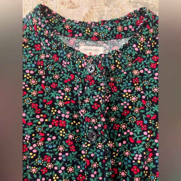 EUC! JCREW CREWCUTS floral corduroy button-front dress. Size 6. - Picture 3 of 10